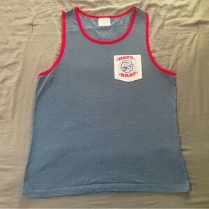 Popeye mens “navy brat” tank sz small